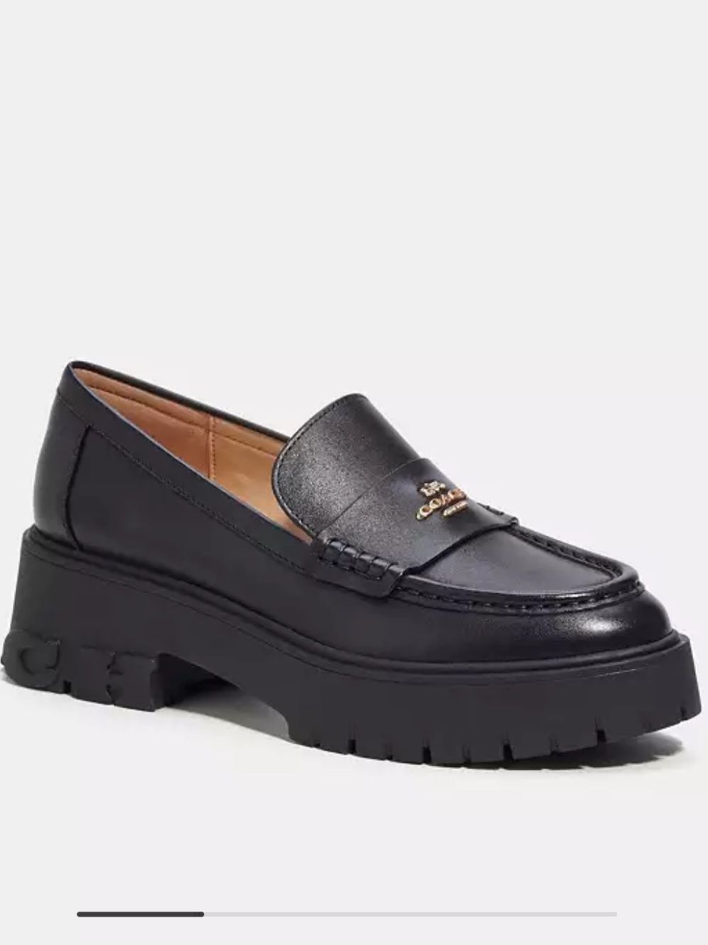 Coach Ruthie Loafer - Leather Penny Loafer with Gold-Tone Accent